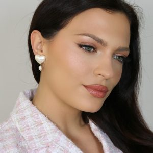 naušnice bijela srca